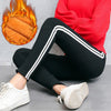 Women winter Keep warm Side Striped Trainer Leggings Female Black Ankle Length Autumn Bottoms mid waist Fitness Leggings