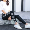 Women winter Keep warm Side Striped Trainer Leggings Female Black Ankle Length Autumn Bottoms mid waist Fitness Leggings