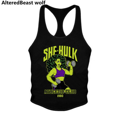 Women workout tank Tops SHE HULK print Fitness top Female women Sleeveless shirt Vest cotton women Bodybuilding tank Stringer