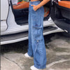 Women y2k Autumn Jeans High Waist Loose Pocket Streetwear Baggy Jeans Korean Slim Casual Wide Leg Denim Pants