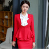 Womens Black Red Apricot Classic Office Suit Ladies Jacket and Skirt Two 2 Piece Sets for Women Business Blazer Skirts Suits