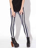 Womens Black and White Striped Spandex Leggings Plus Size Fashion Vertical Stripes Leggings Milk Zebra Print Legi Ladies Pants