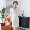 Womens Blazer Skirt Two Piece Suit Set Double Breasted Jacket Mini Skirts 2023 Spring Summer Office Ladies Red Formal Suit