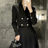 Womens Blazer and Skirt Set Suit Long Sleeve High-waist Pleated Skirts and Jacket 2 Piece Sets 2023 Autumn Trendy