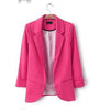 Womens Blazer de mujer Womens Plus Size XS- XXL Formal Office Work Blazers Ladies Jackets Clothing Ponte Rolled Sleeves Blazer