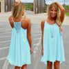 Womens Camis Mini Dress Long Top Sexy Spaghetti Strap Sleeveless Chiffon Summer Voile Hollow-out Backless Beach Plus Size DQ4938