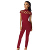 Womens Choker High Neck Caged Sleeve Playsuits Long Jumpsuits Rompers Combinaison Femme #GH