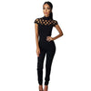 Womens Choker High Neck Caged Sleeve Playsuits Long Jumpsuits Rompers Combinaison Femme #GH