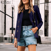 Womens Blazer Autumn Solid Long Sleeve Outwear ZANZEA Lapel Office Lady Cardigans Casual Single Breasted Oversized Coats