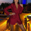 Womens Faux Satin Lapel Collar Blazer Jacket Slim Fit Formal Dress Suit Outwear