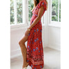 Womens Floral Long Maxi Dress Female Lady  Holiday Indie Folk Dresses Long Sleeve Party Summer Beach Sundress New