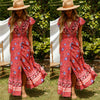 Womens Floral Long Maxi Dress Female Lady  Holiday Indie Folk Dresses Long Sleeve Party Summer Beach Sundress New