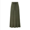 Womens High Waist Pleated A Line Long Skirt Front Slit Belted Maxi Long Skirt Autumn Winter Vintage Skirts New