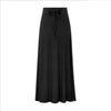 Womens High Waist Pleated A Line Long Skirt Front Slit Belted Maxi Long Skirt Autumn Winter Vintage Skirts New