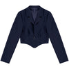 Womens Long Sleeves Blazer Wrap Tops Casual Solid Color Office Lady Cropped Blazers Jacket Female Business Suit Femme  Workwear