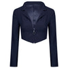 Womens Long Sleeves Blazer Wrap Tops Casual Solid Color Office Lady Cropped Blazers Jacket Female Business Suit Femme  Workwear