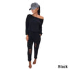 Womens One Shoulder Ripped Jumpsuit Long Sleeve T Shirts + Long Pants Ladies Evening Party Casual Playsuit #255693