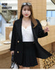 Womens Skirt Suits Spring Autumn Female Blazer Clothing Set Coat+mini Skirts 2pcs Double Breasted Big Size Ladies Clothes H139