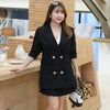 Womens Skirt Suits Spring Autumn Female Blazer Clothing Set Coat+mini Skirts 2pcs Double Breasted Big Size Ladies Clothes H139