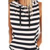 Womens Summer 2022 Fashionable Striped Tank Top Women Sleeveless Hooded Streetwear Sexy Top Loose Casual T Shirt Tops XY295