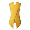 Womens Summer White Blouses Sleeveless Ladies Top Female Cross Irregular O-Neck Woman Blouse Shirt Tops for Women 2022 Tank 3XL
