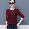 Womens Tops And Blouses Autumn Long Sleeve Cotton Lace Blouse Ladies Tops New Women Clothes Shirts Plus Size Blusas Feminina