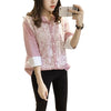Womens Tops Fashion Blue Striped Lace Shirt Women Long Sleeve Blouse Korean Style Woman Clothes