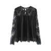 Womens Tops and Blouses 2022 Streetwear Lace Patchwork Long Sleeve Shirts Elegant Ladies Top Clothes Womens Clothing