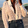 Womens Tops and Blouses Elegant Long Sleeve Chemise Femme Polka Dot Loose OL Shirt Ladies Chiffon Blouse Dames Blusa Feminina
