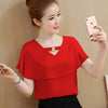 Womens Tops and Blouses Summer Chiffon Blouse Women Clothes Ladies Tops Short Sleeve Shirt Ruffles Clothing Camisa Feminina