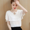 Womens Tops and Blouses Summer Chiffon Blouse Women Clothes Ladies Tops Short Sleeve Shirt Ruffles Clothing Camisa Feminina