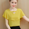 Womens Tops and Blouses Summer Chiffon Blouse Women Clothes Ladies Tops Short Sleeve Shirt Ruffles Clothing Camisa Feminina