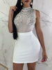 Womens Very Sexy Bodycon Dress O-Neck Pencil Party Club Dress Ladies Skinny Sequins Patchwork Slim Mini Dresses Female Clothing