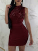 Womens Very Sexy Bodycon Dress O-Neck Pencil Party Club Dress Ladies Skinny Sequins Patchwork Slim Mini Dresses Female Clothing