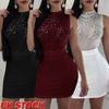 Womens Very Sexy Bodycon Dress O-Neck Pencil Party Club Dress Ladies Skinny Sequins Patchwork Slim Mini Dresses Female Clothing