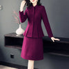 Womens Winter Tweed Wool 2 Piece Skirt Suits Autumn Winter Elegant Office  Designer Slim Business Ladies Professional Sets