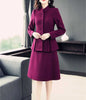 Womens Winter Tweed Wool 2 Piece Skirt Suits Autumn Winter Elegant Office  Designer Slim Business Ladies Professional Sets