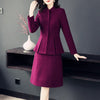 Womens Winter Tweed Wool 2 Piece Skirt Suits Autumn Winter Elegant Office  Designer Slim Business Ladies Professional Sets