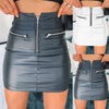 Womens Zipper Skirt Pu Leather High Waist Pencil Evening Party Clubwear Bodycon Short Mini Skirt Package Hip Skirt