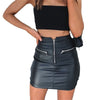 Womens Zipper Skirt Pu Leather High Waist Pencil Evening Party Clubwear Bodycon Short Mini Skirt Package Hip Skirt