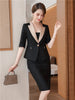 Womens blazer Skirt Two Piece Sets 2023 Spring Autumn Office Ladies Elegant Formal Suits Jecket Back Split Midi Skirt Chic Sets
