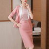 Womens blazer Skirt Two Piece Sets 2022 Spring Autumn Office Ladies Elegant Formal Suits Jecket Back Split Midi Skirt Chic Sets