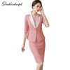 Womens blazer Skirt Two Piece Sets 2022 Spring Autumn Office Ladies Elegant Formal Suits Jecket Back Split Midi Skirt Chic Sets