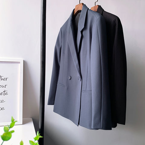 Wool Blend One-button Silhouette Casual Suit Women Blazer
