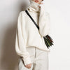 Wool Turtleneck Sweater Women Thicken Knitted Sweaters Autumn Winter Solid Oversized Pullover Casual Long Sleeved Warm Jumpers