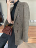 Wool suit jackets women Plaid Woolen Blazer feminino Casual outer clothing 2022 Autumn winter jacket coat abrigos mujer