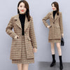 Woolen Suit  Skirt 2023 Women's Autumn And Winter Ladies Temperament Plaid Coat Mid-Length Slim Two Piece Set M2110