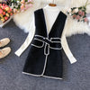 Woolen Vest Wear Women's Spring and Autumn Korean Loose Slim Mid-length Suit Jacket Trend Net Red Vest Elegant Female