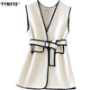 Woolen Vest Wear Women's Spring and Autumn Korean Loose Slim Mid-length Suit Jacket Trend Net Red Vest Elegant Female