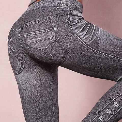 Work Out Leggings Gray Fashion Style Demin Legging Woman Leggings Trendy Super Deal Jeans Type Legging Jeans NQ989354